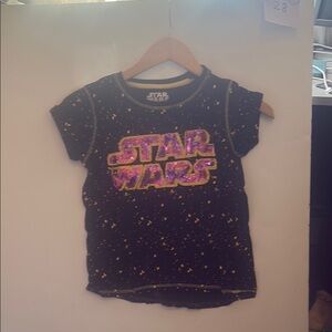 Star Wars Black and Purple Short Sleeve Tee with Galaxy Design